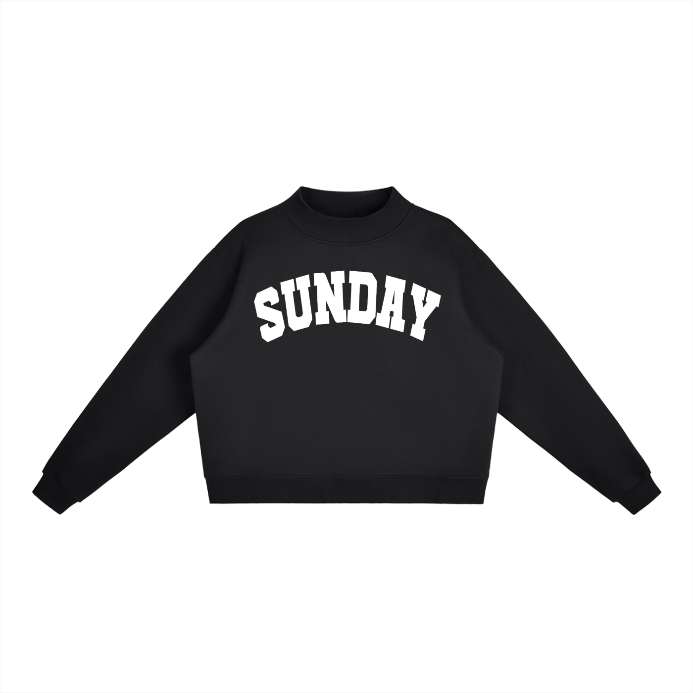 Sunday  Mock Neck Crew Sweatshirt