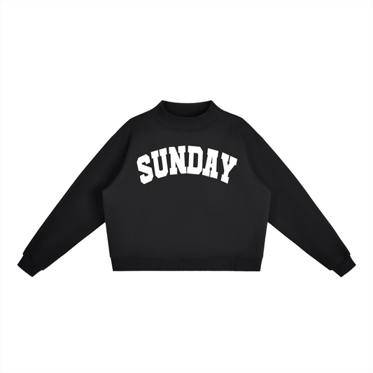 Sunday  Mock Neck Crew Sweatshirt